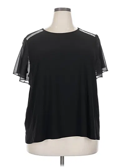 Pre-owned Love Scarlett Short Sleeve Top Black Cold Shoulder Neckline Tops