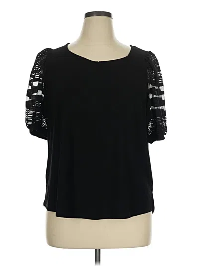 Pre-owned Love Scarlett Short Sleeve Top Black Cold Shoulder Neckline Tops