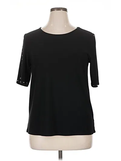 Pre-owned Love Scarlett Short Sleeve Top Black Crew Neck Tops