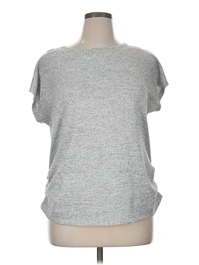 Pre-owned Love Scarlett Short Sleeve Top Gray Crew Neck Tops