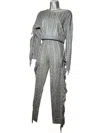 Love Sense Women's Sweater Fringe Set In Black In Black