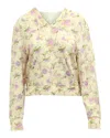Love Shack Fancy Kirby Floral Print Distressed Hoodie In Cream Cotton In White