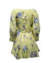 Love Shack Loveshackfancy Ross Floral Mini Dress In Yellow Cotton In Yellow