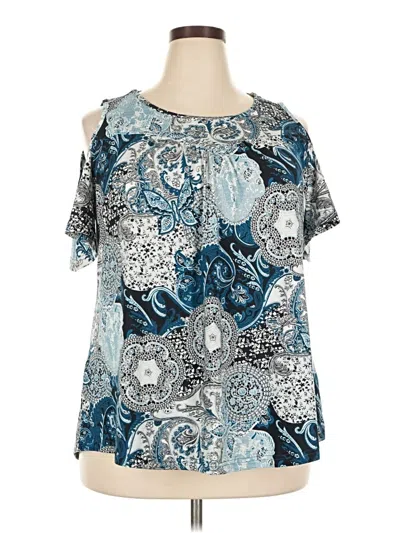 Pre-owned Love Short Sleeve Blouse In Blue