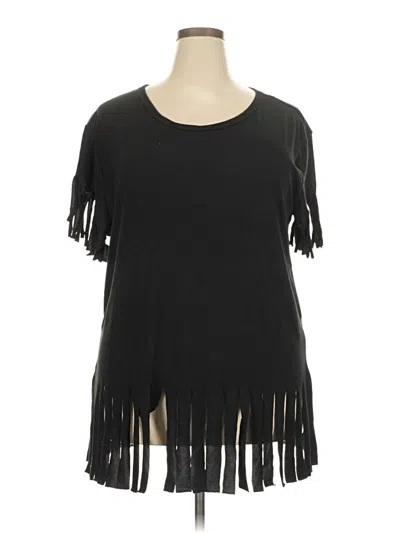 Pre-owned Love Short Sleeve Top Black Cold Shoulder Neckline Tops