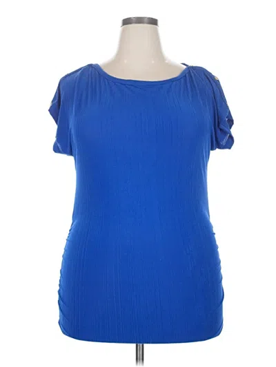 Pre-owned Love Short Sleeve Top Blue Scoop Neck Tops