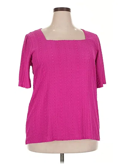 Pre-owned Love Short Sleeve Top Pink Square Neckline Tops