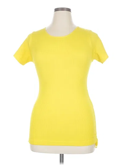Pre-owned Love Short Sleeve Top Yellow Scoop Neck Tops