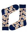 Love Sock Company Men's Whale Novelty Colorful Unisex Crew Socks With Seamless Toe Design, Pack Of 1 In Khaki