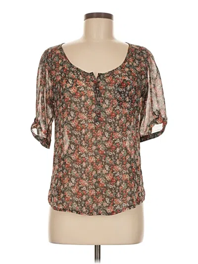 Pre-owned Love Squared Short Sleeve Blouse In Brown