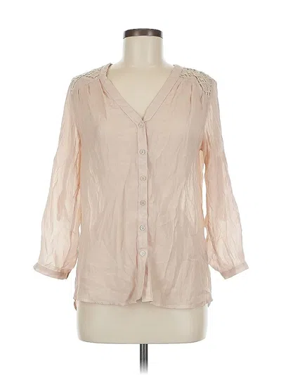 Pre-owned Love Stitch 3/4 Sleeve Blouse In Brown