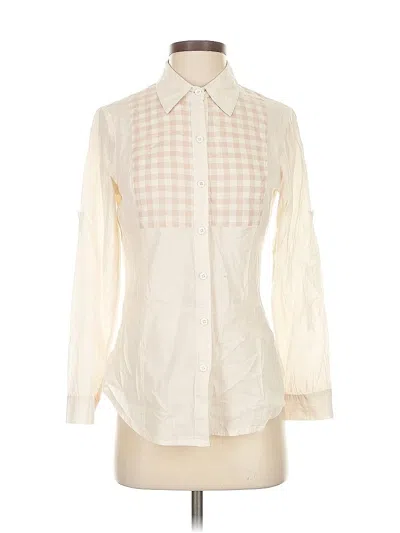 Pre-owned Love Stitch Long Sleeve Blouse In White