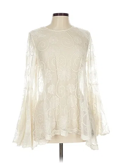Pre-owned Love Stitch Long Sleeve Blouse In White