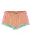 Love Stories Apollo Lace Trim Tap Short In Brown Multi In Brown