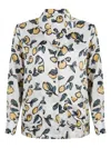Love Stories Bluemoon Lemon-print Pyjama Shirt In White