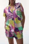 LOVE STORIES BRIDGET/BRAD PUCCI ABSTRACT STYLE PJ SHORT SET IN MULTI PRINT