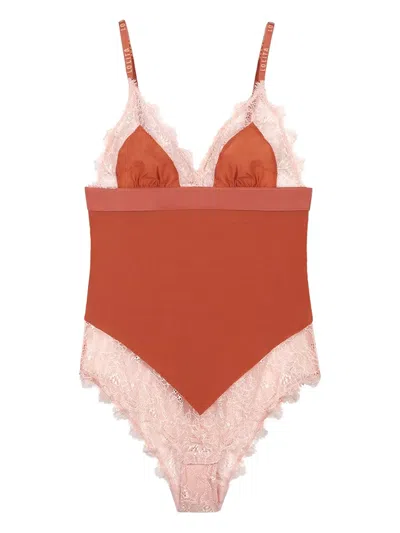 Love Stories Doris Lace-trimmed Body In Brown