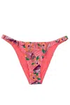 Love Stories Floral Print Bikini Bottoms In Pink