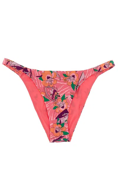 Love Stories Floral Print Bikini Bottoms In Pink