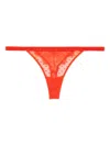 Love Stories Heart-pattern Lace Thong In Red
