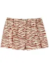 Love Stories Johnny Zebra-print Silk-satin Pyjama Shorts In Cream