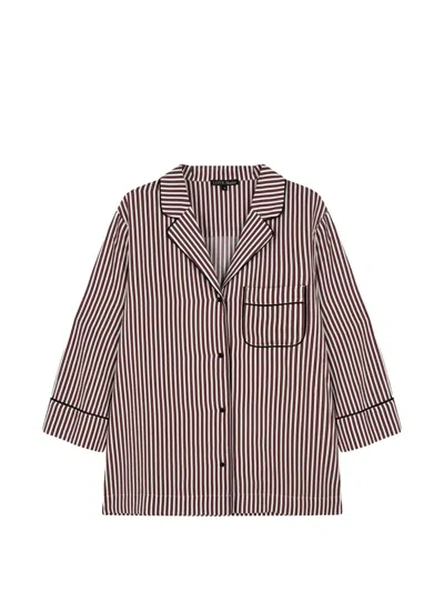 Love Stories Jude Striped-pattern Pajama Shirt In Brown