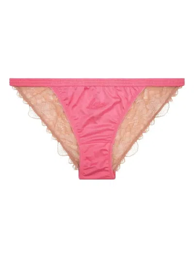 Love Stories Lace-trimmed Briefs In Pink