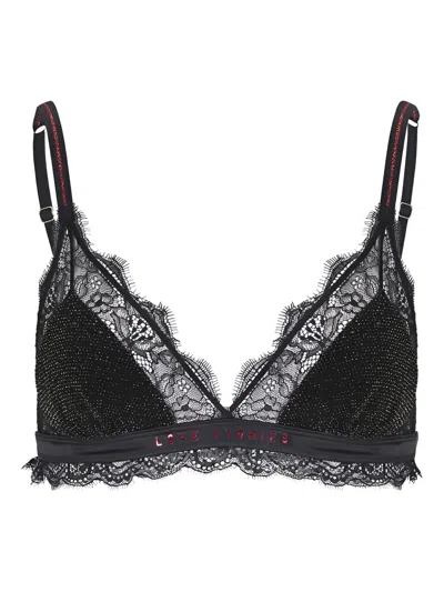 Love Stories Lace-trimmed Embellished Bra In Black