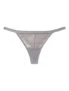 Love Stories Lace-trimmed Thong In Gray