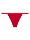 Love Stories Lace-trimmed Thong In Red