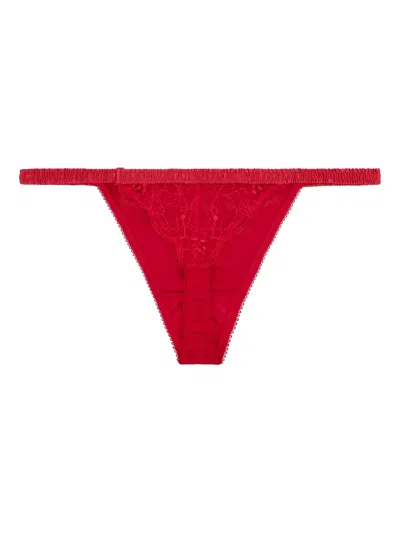 Love Stories Lace-trimmed Thong In Red