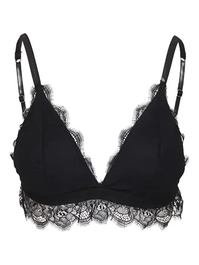 Love Stories Lace-trimmed Triangle Bra In Black