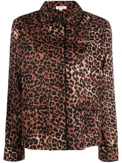 Love Stories Leopard-print Organic Cotton Shirt In Brown