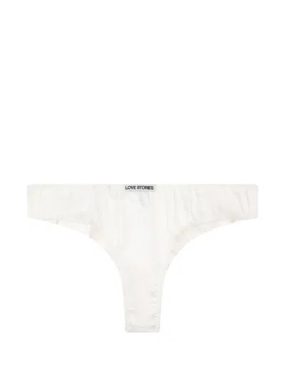 Love Stories Logo-patch Thong In Neutral