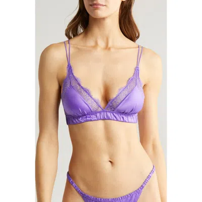 Love Stories Love Lace Colorblock Bralette In Purple