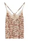 Love Stories Pip Zebra-print Silk-satin Camisole In Cream
