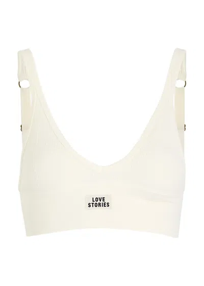 Love Stories Posey Cotton-blend Soft-cup Bra In Off White