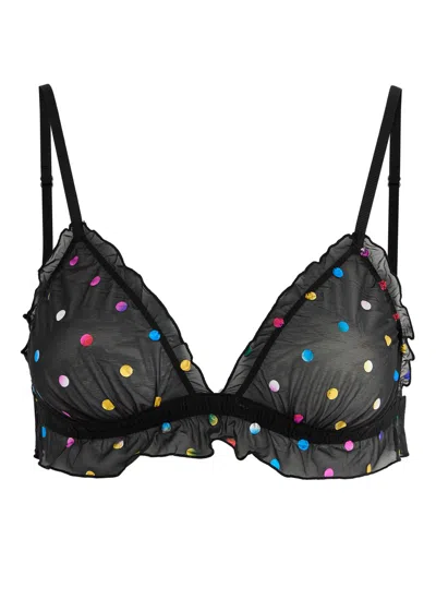Love Stories Reggipetto Polka Dot Mesh Bra In Black