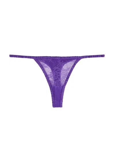 Love Stories Roomie Panelled Satin Thong In Purple