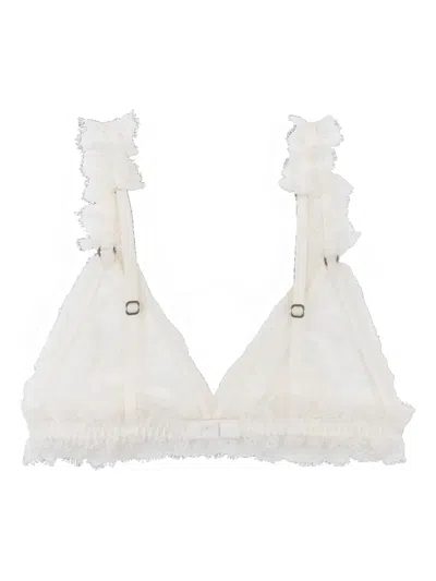 Love Stories Ruffled Lace Bralette In White