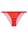 Love Stories Satin-lace Briefs In Red