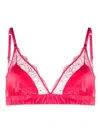 Love Stories Sheer Floral Detailed Lace Bralette In Pink