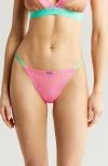 Love Stories Wild Lace Bikini Briefs In Pink/ Brown