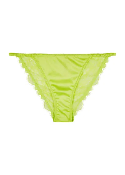 Love Stories Wild Rose Panelled Lace Briefs In Lime