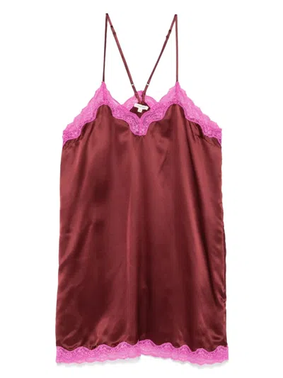 Love Stories Willow Slip Dress In Burgun Burgundy