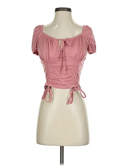 Pre-owned Love Streak Short Sleeve Blouse In Pink