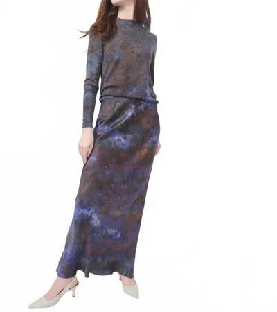 Love Tanjane Silk Siren Bias Maxi Skirt In Liberty In Multi