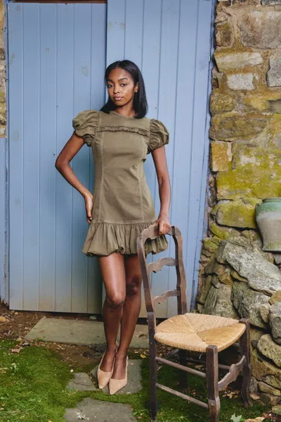 Love The Label Adele Mini Dress In Ivy Green Denim