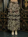 Love The Label Alani Tiered Ruffle Skirt In Richmond Floral Print In Animal Print