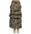Love The Label Alani Tiered Ruffle Skirt In Richmond Floral Print In Black